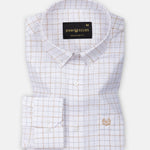 Opal Double Line Brown Check Button Down Linen Shirt - John Ellies