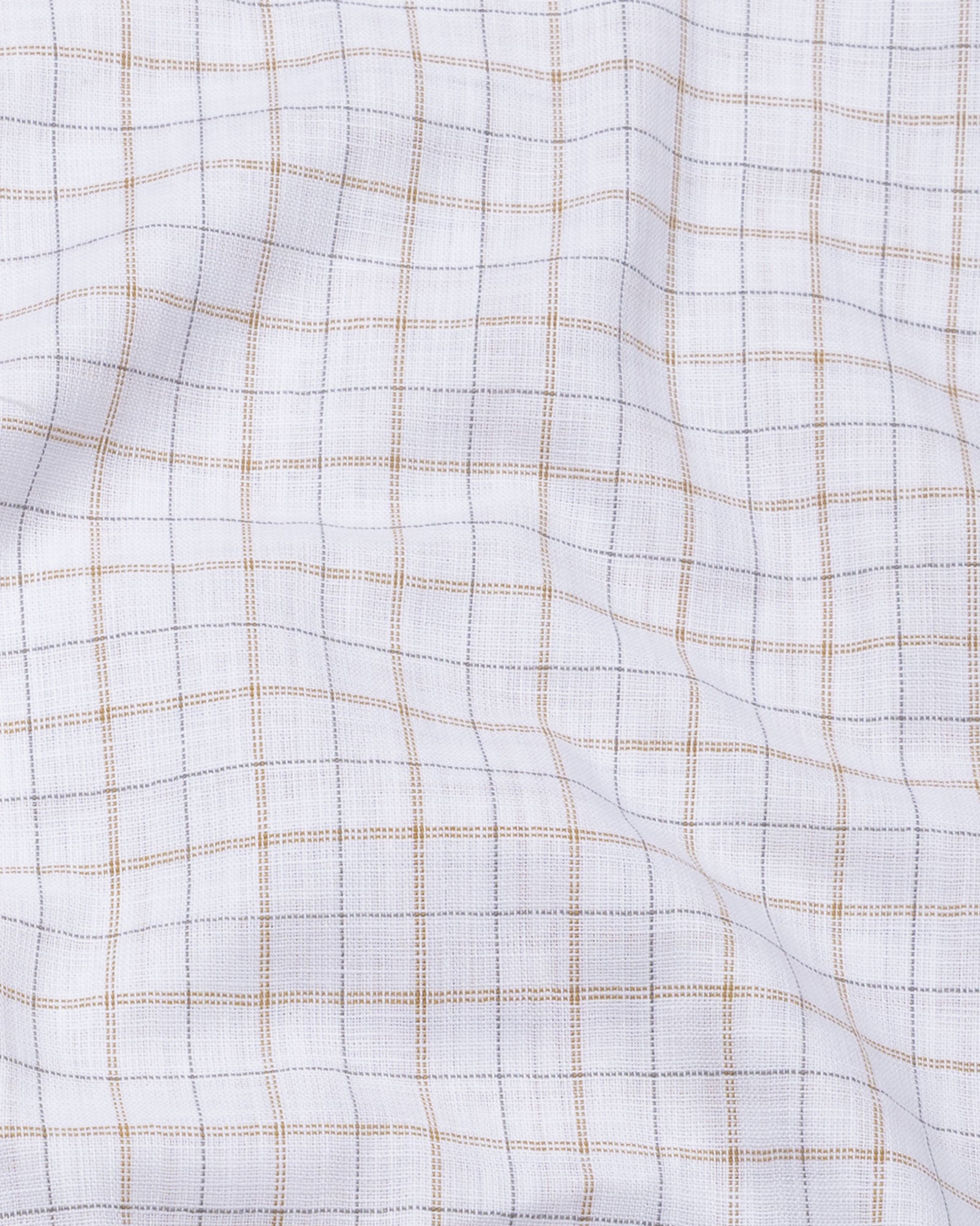 Opal Double Line Brown Check Button Down Linen Shirt - John Ellies