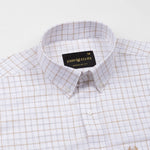 Opal Double Line Brown Check Button Down Linen Shirt - John Ellies