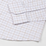 Opal Double Line Brown Check Button Down Linen Shirt - John Ellies