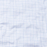 Opal Grid Blue Check Button Down Linen Shirt - John Ellies