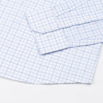 Opal Grid Blue Check Button Down Linen Shirt - John Ellies