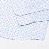 Opal Grid Blue Check Button Down Linen Shirt - John Ellies