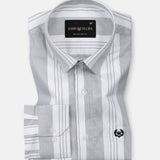 Axeior White Stripe Cotton Shirt - John Ellies