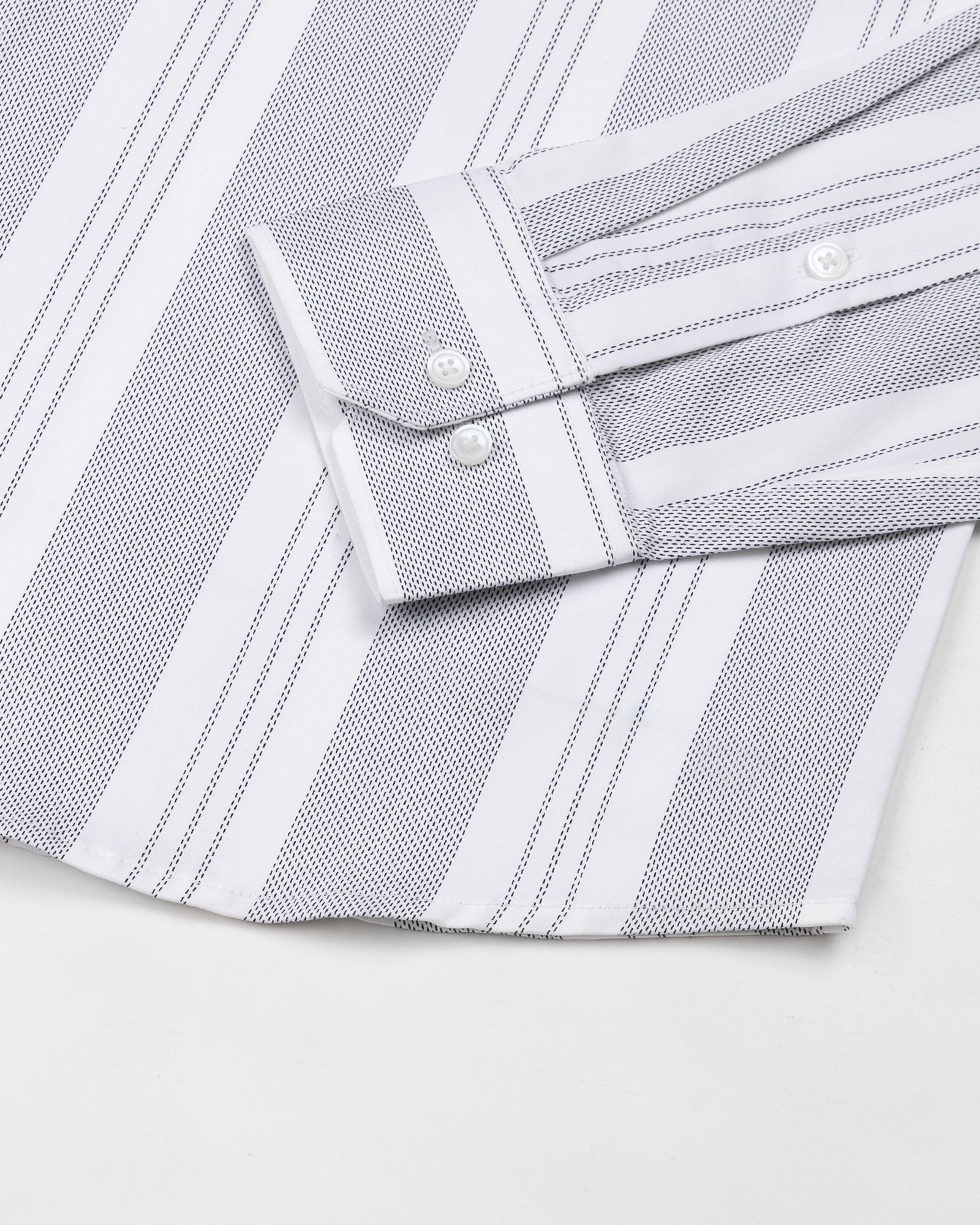 Axeior White Stripe Cotton Shirt - John Ellies