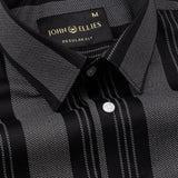 Axeior Black Stripe Cotton Shirt - John Ellies