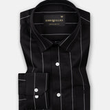 Axeior Black Pin Stripe Cotton Shirt - John Ellies