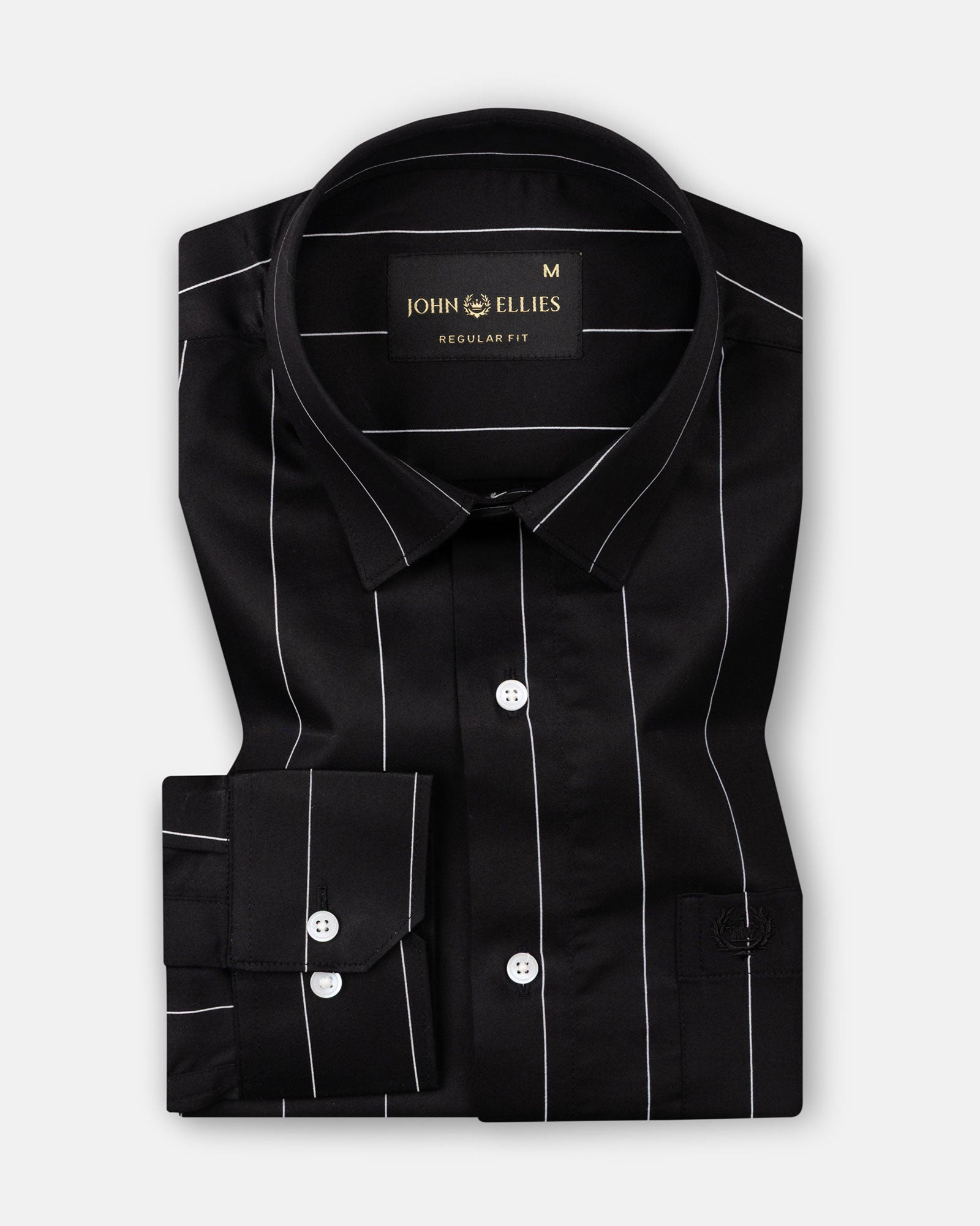 Axeior Black Pin Stripe Cotton Shirt - John Ellies