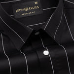 Axeior Black Pin Stripe Cotton Shirt - John Ellies