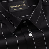 Axeior Black Pin Stripe Cotton Shirt - John Ellies
