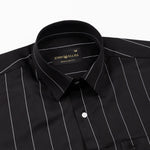 Axeior Black Pin Stripe Cotton Shirt - John Ellies