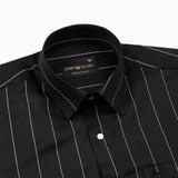 Axeior Black Pin Stripe Cotton Shirt - John Ellies