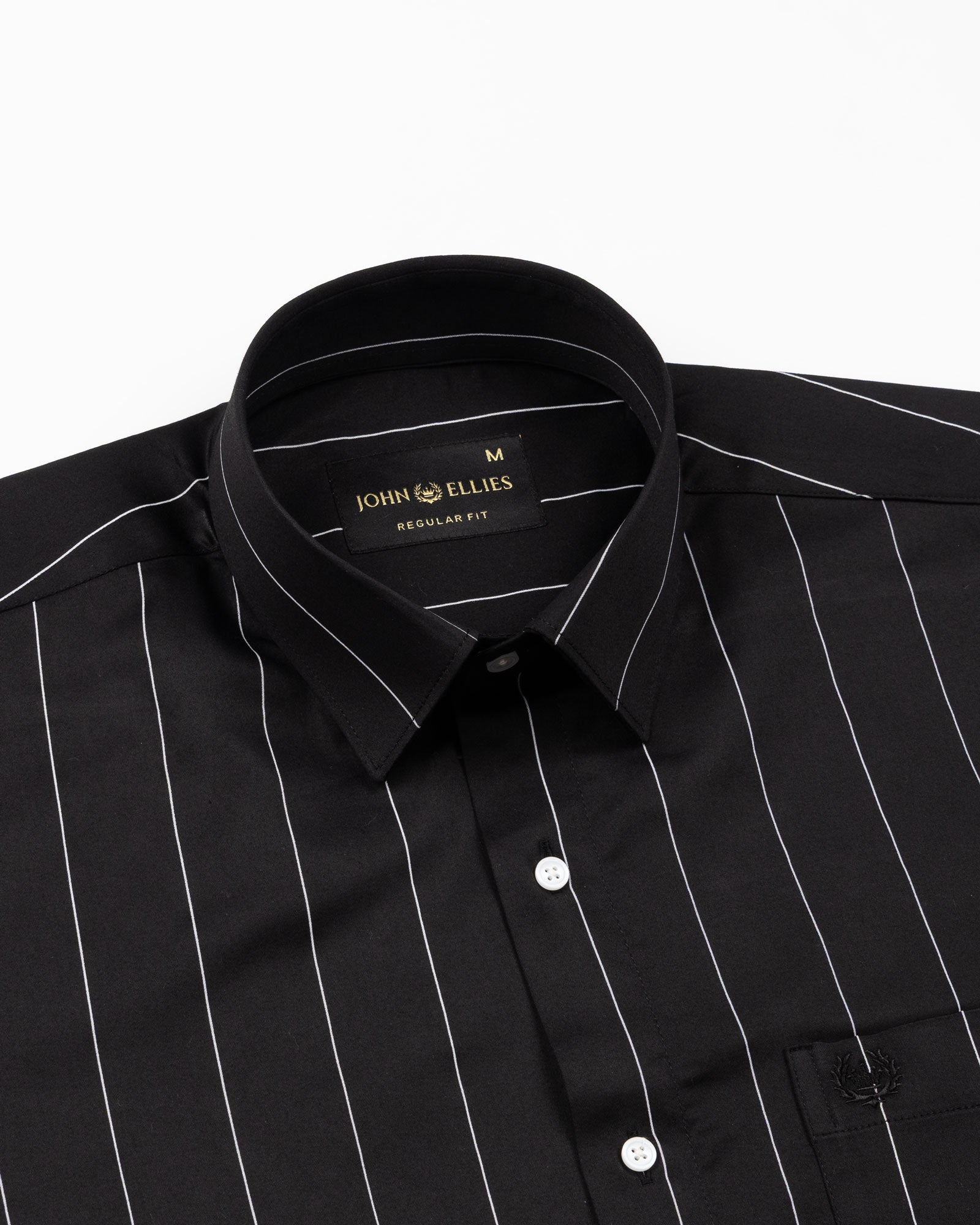 Axeior Black Pin Stripe Cotton Shirt - John Ellies