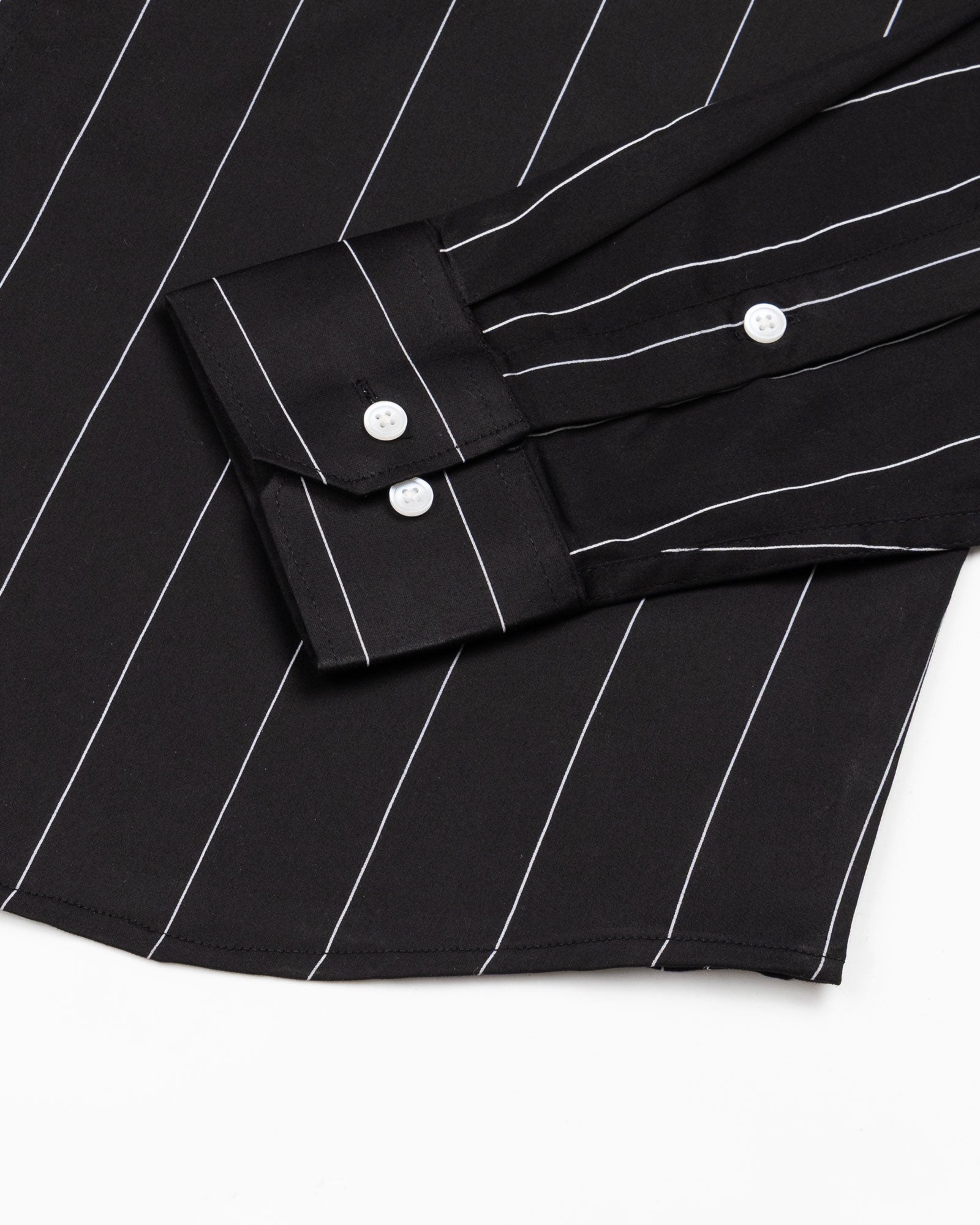 Axeior Black Pin Stripe Cotton Shirt - John Ellies