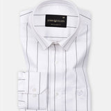 Axeior White Pin Stripe Cotton Shirt - John Ellies