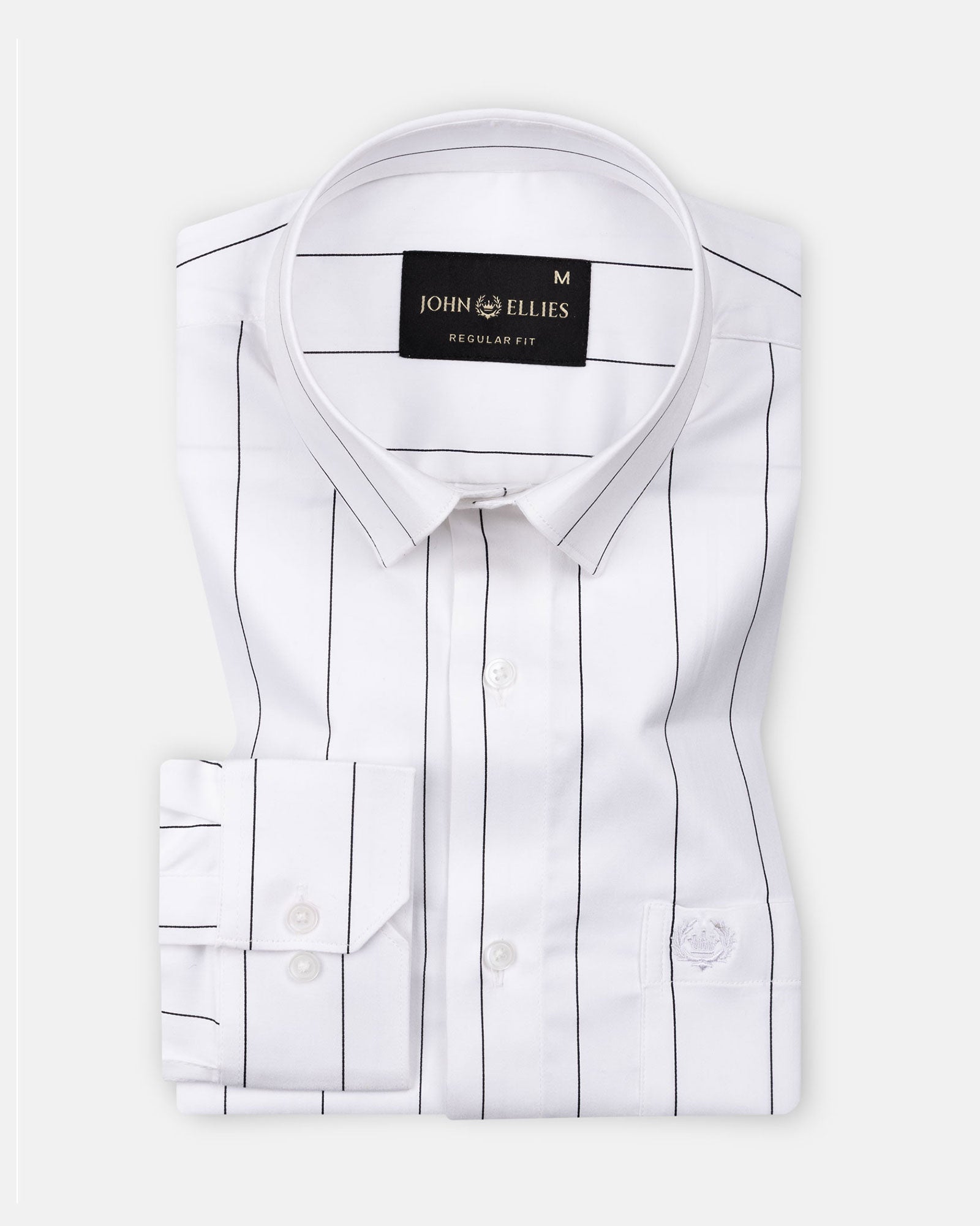 Axeior White Pin Stripe Cotton Shirt - John Ellies