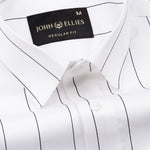 Axeior White Pin Stripe Cotton Shirt - John Ellies