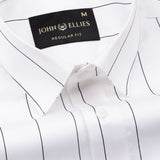 Axeior White Pin Stripe Cotton Shirt - John Ellies