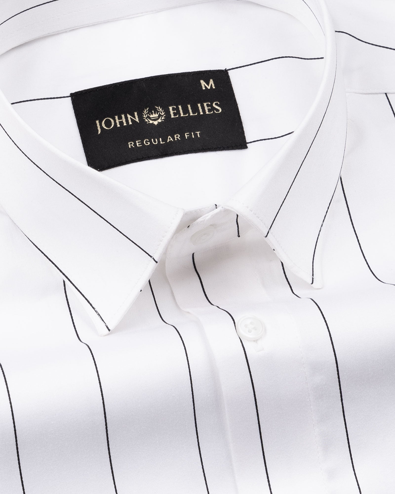 Axeior White Pin Stripe Cotton Shirt - John Ellies
