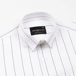Axeior White Pin Stripe Cotton Shirt - John Ellies