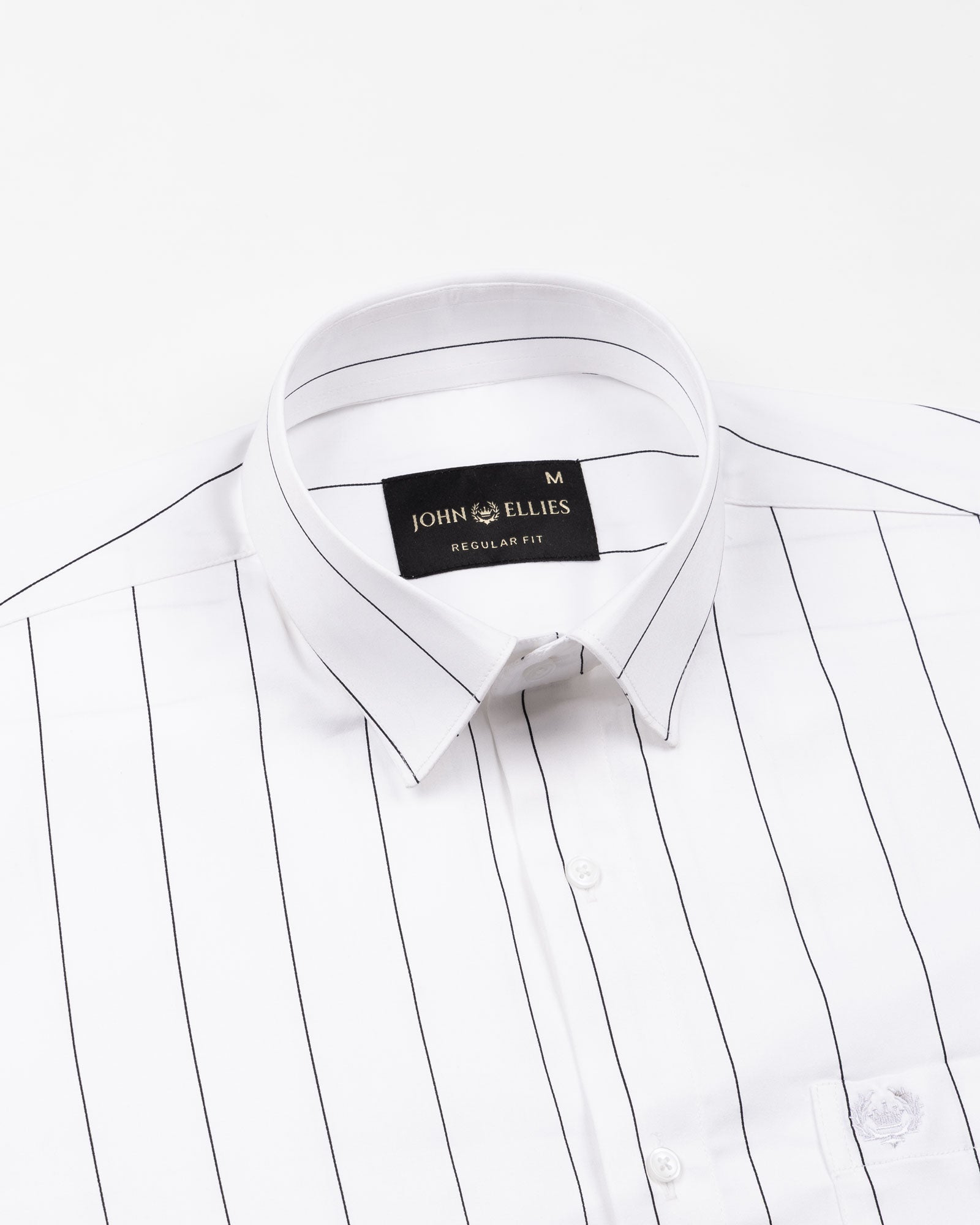 Axeior White Pin Stripe Cotton Shirt - John Ellies