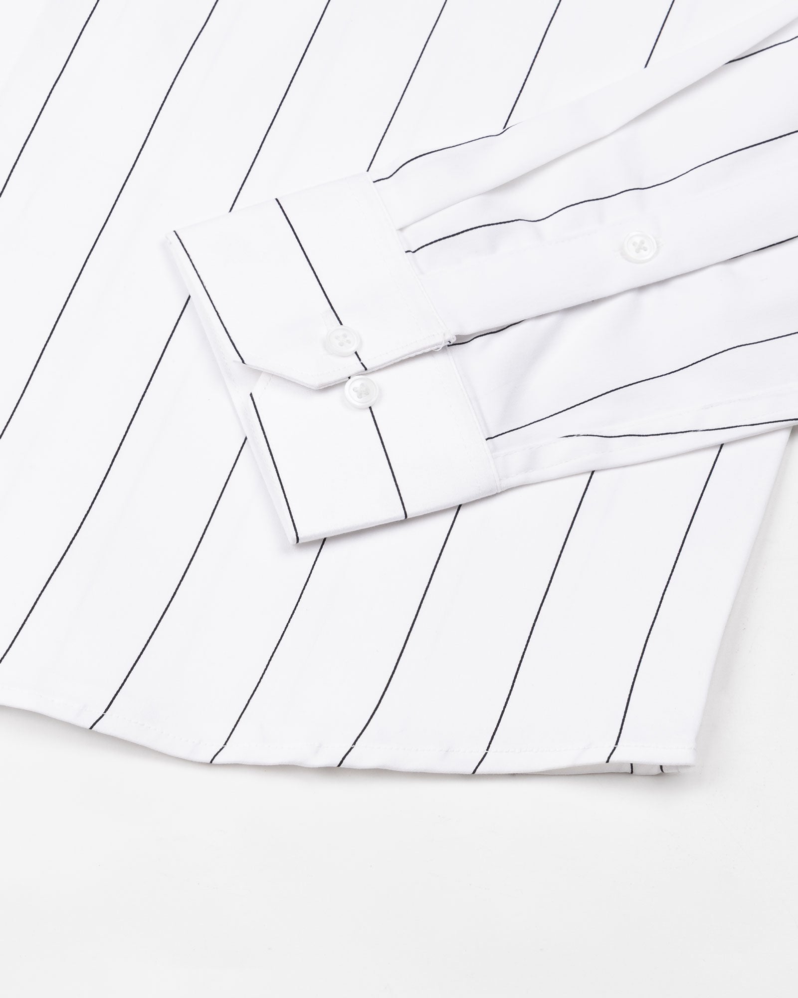 Axeior White Pin Stripe Cotton Shirt - John Ellies