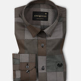 Axeior Brown Check Cotton Shirt - John Ellies