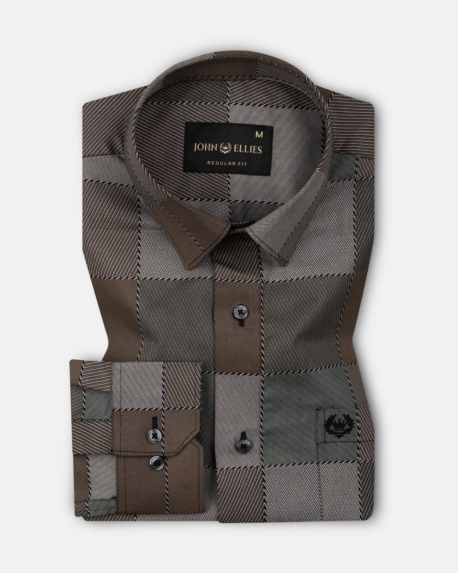 Axeior Brown Check Cotton Shirt - John Ellies