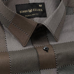 Axeior Brown Check Cotton Shirt - John Ellies