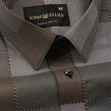Axeior Brown Check Cotton Shirt - John Ellies