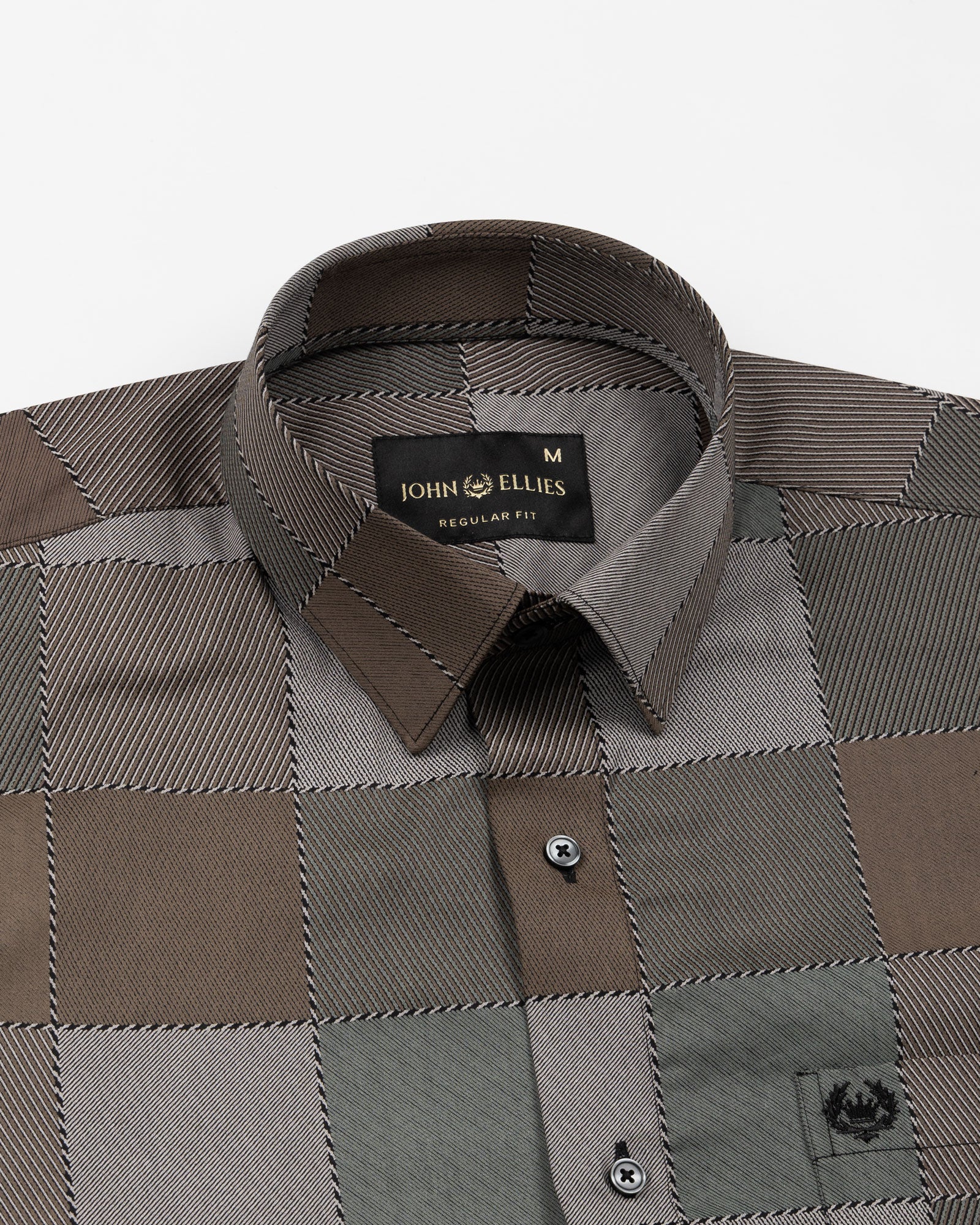 Axeior Brown Check Cotton Shirt - John Ellies
