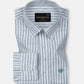 Karsen Green Strips Button Down Linen Shirt - John Ellies