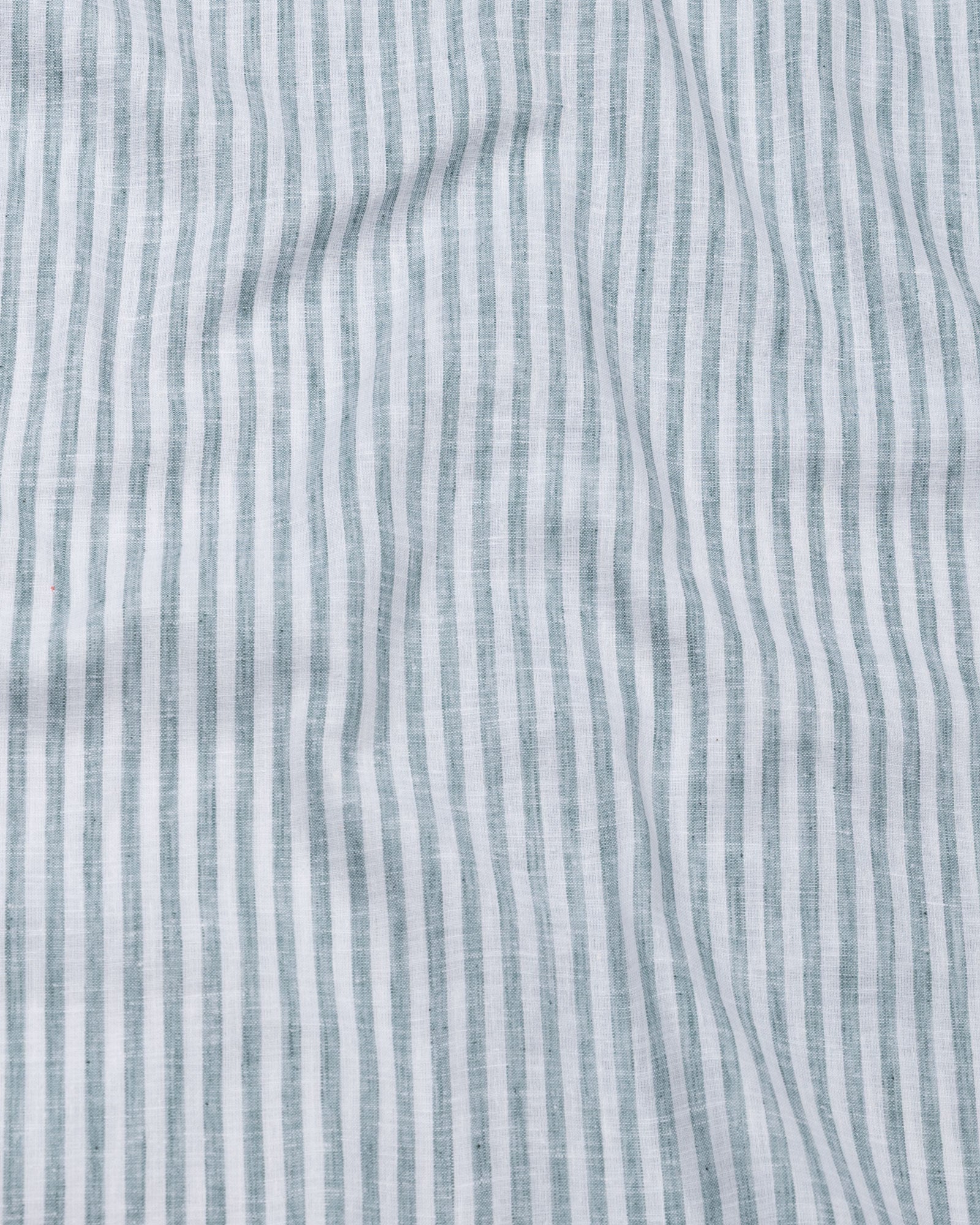 Karsen Green Strips Button Down Linen Shirt - John Ellies