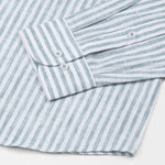 Karsen Green Strips Button Down Linen Shirt - John Ellies
