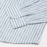 Karsen Green Strips Button Down Linen Shirt - John Ellies