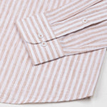 Karsen Orange Strips Button Down Linen Shirt - John Ellies