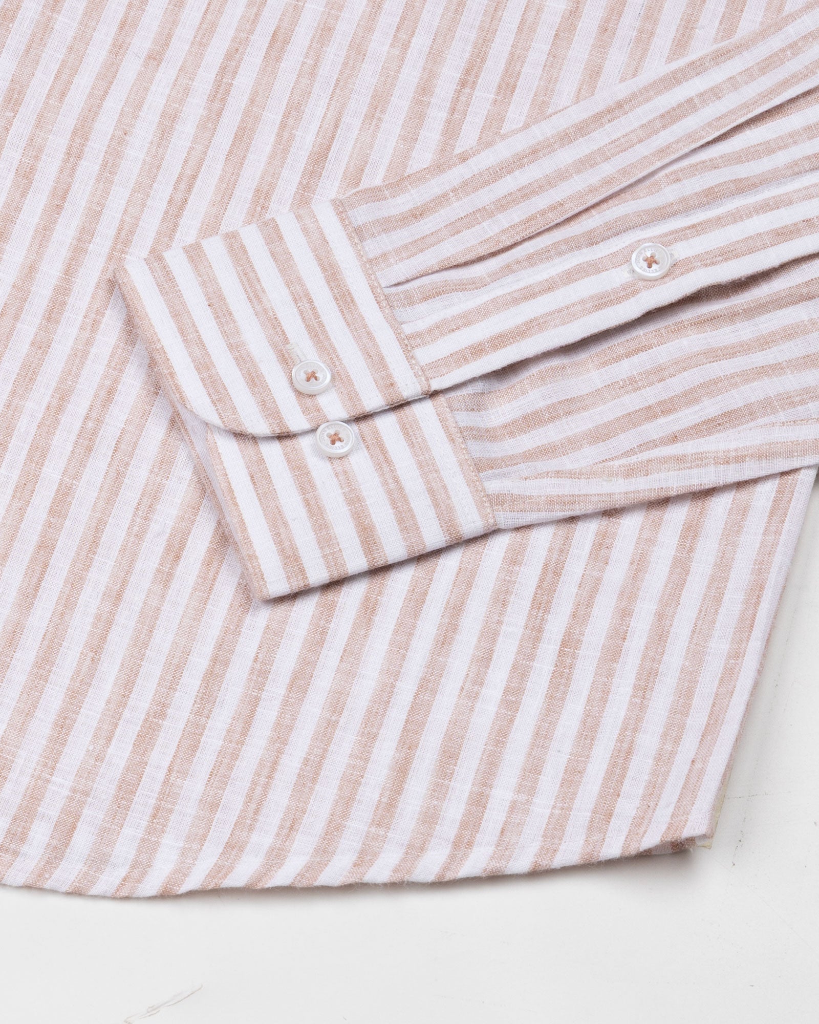 Karsen Orange Strips Button Down Linen Shirt - John Ellies