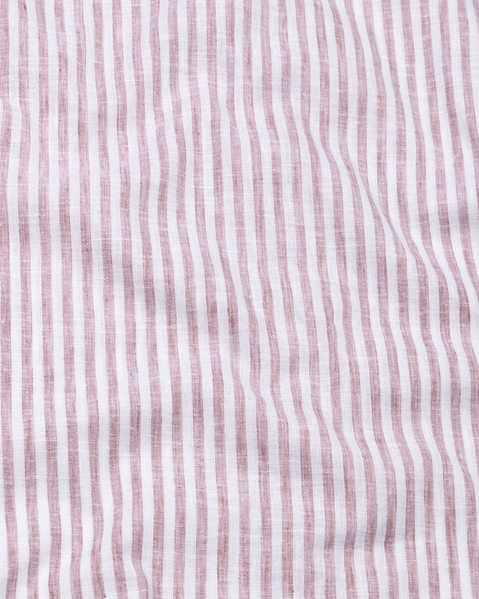 Karsen Maroon Strips Button Down Linen Shirt - John Ellies