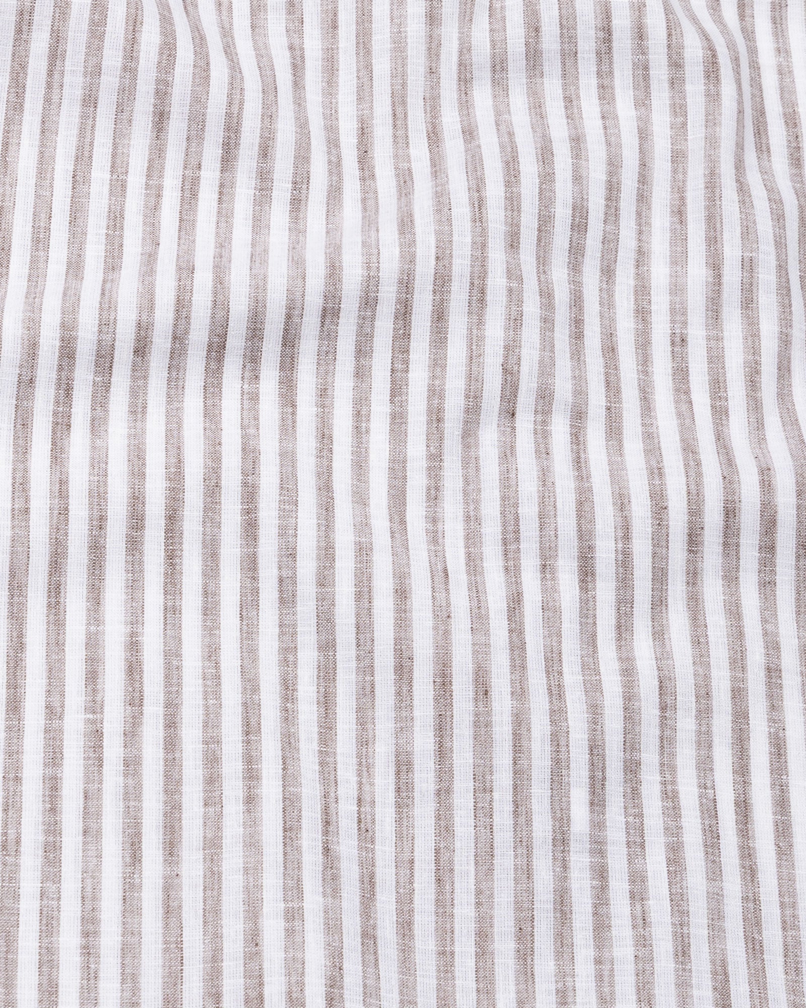 Karsen Brown Strips Button Down Linen Shirt - John Ellies