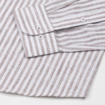 Karsen Brown Strips Button Down Linen Shirt - John Ellies