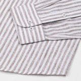 Karsen Brown Strips Button Down Linen Shirt - John Ellies
