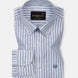 Karsen Navy Blue Strips Button Down Linen Shirt - John Ellies
