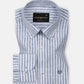 Karsen Navy Blue Strips Button Down Linen Shirt - John Ellies