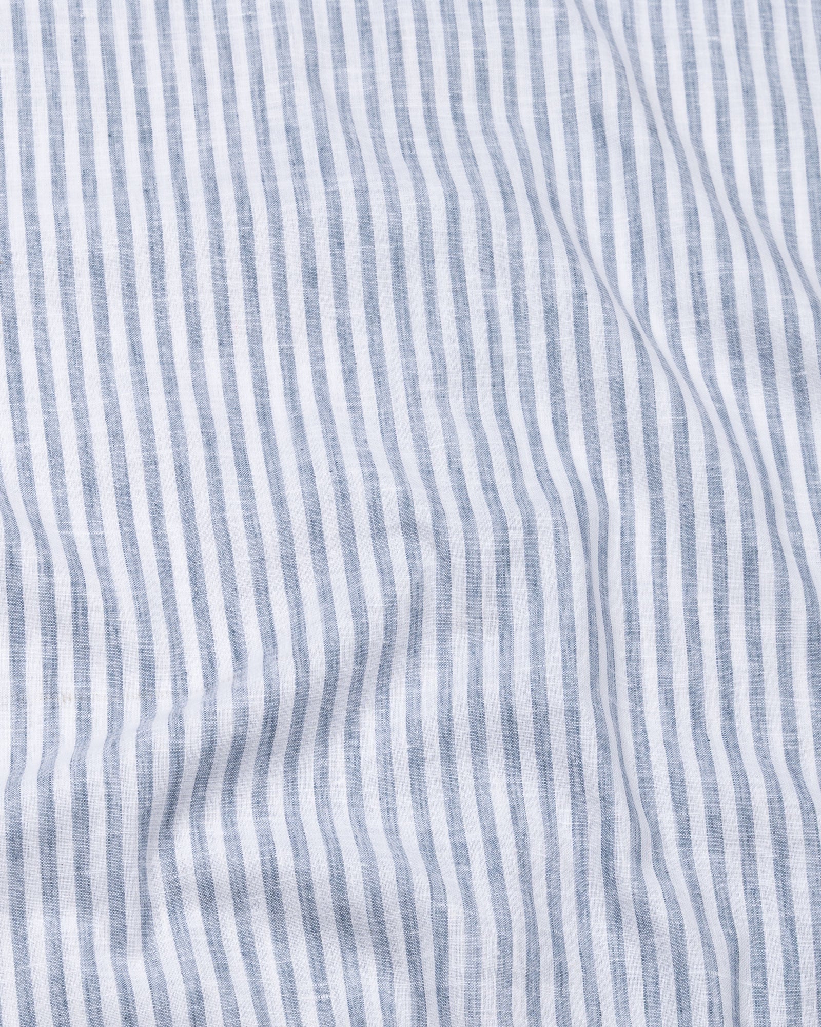 Karsen Navy Blue Strips Button Down Linen Shirt - John Ellies