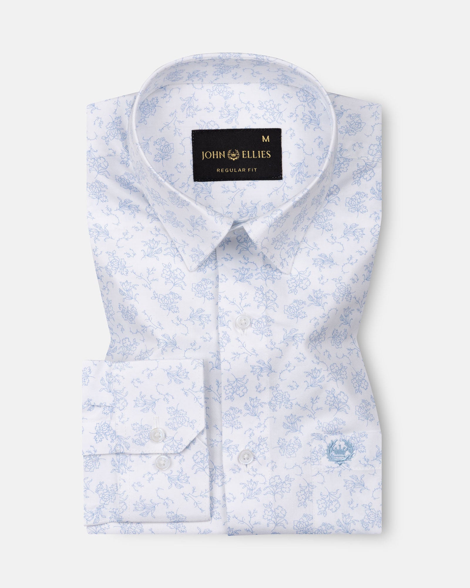 Nirat White Cotton Printed Shirt - John Ellies