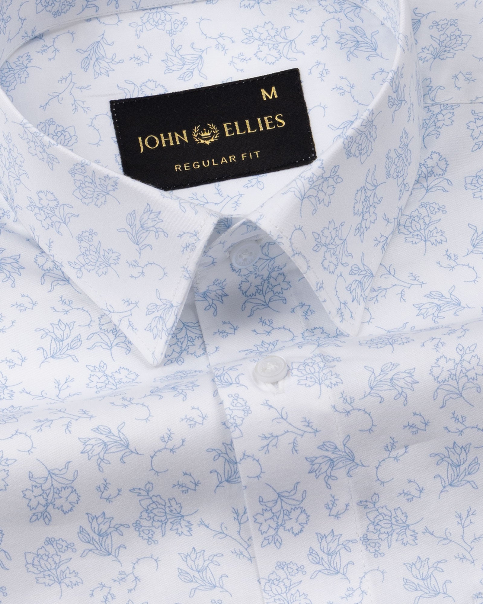 Nirat White Cotton Printed Shirt - John Ellies