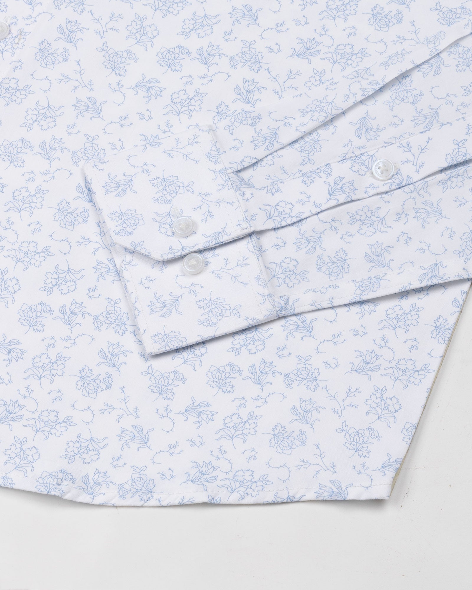 Nirat White Cotton Printed Shirt - John Ellies