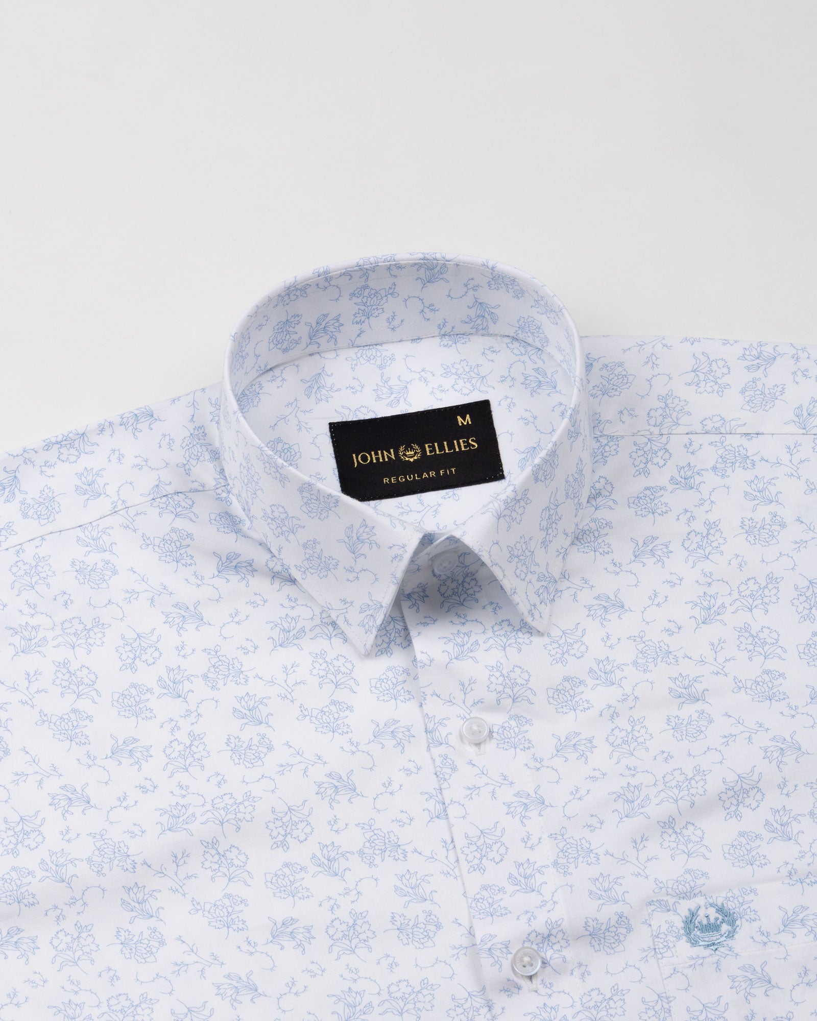 Nirat White Cotton Printed Shirt - John Ellies