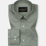 Nirat Green Cotton Printed Shirt - John Ellies