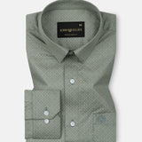 Nirat Green Cotton Printed Shirt - John Ellies